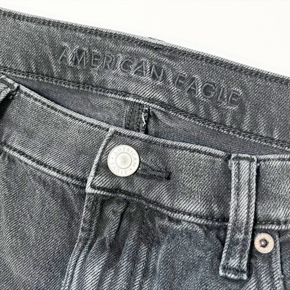 American Eagle 90s Bootcut Jeans 12 black distressed high rise boot cut ripped - Picture 6 of 14